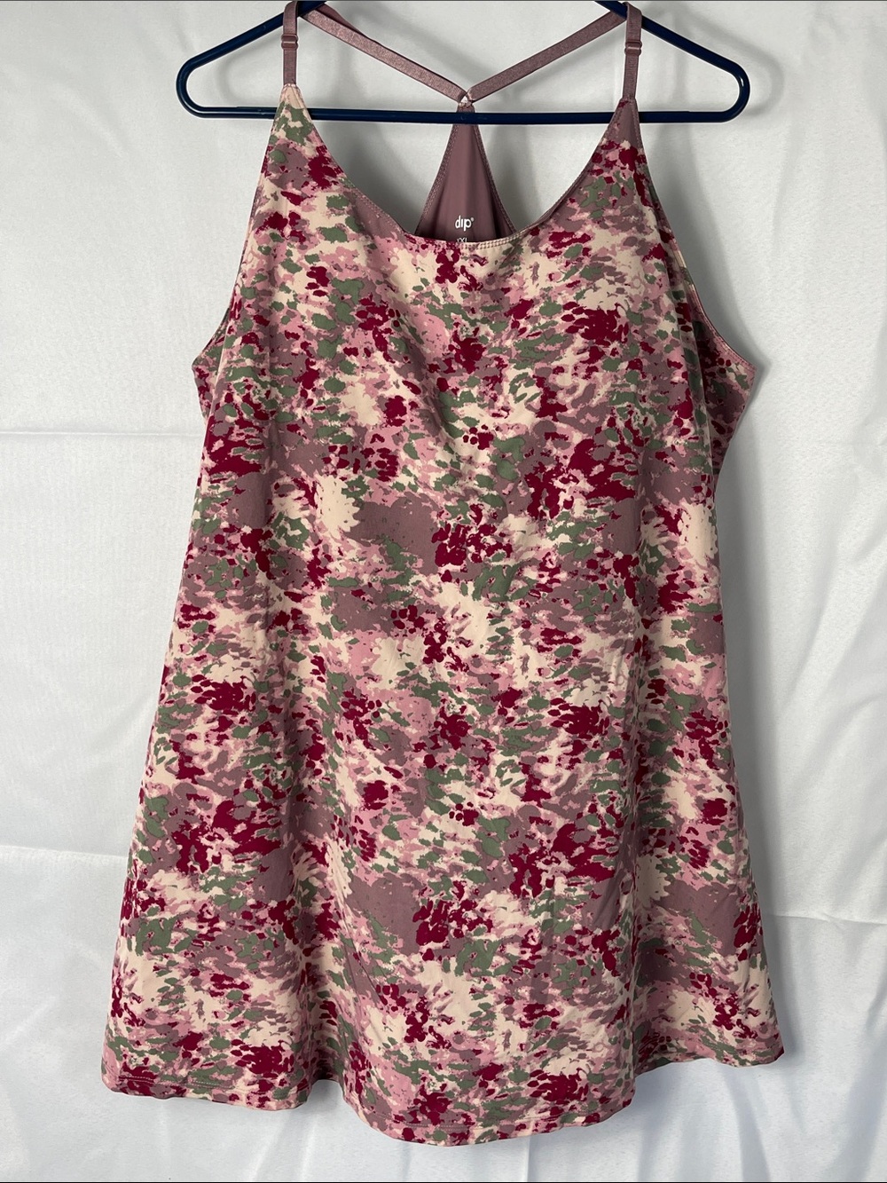dip Pink Multi Floral Athletic Tennis Dress Built in Shorts Pockets XXL